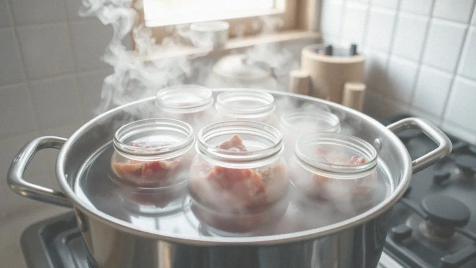 Jakie techniki obróbki termicznej są stosowane przy przygotowywaniu kiełbasy w słoiku?